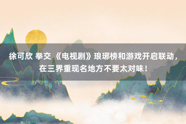 徐可欣 拳交 《电视剧》琅琊榜和游戏开启联动，在三界重现名地方不要太对味！