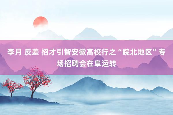 李月 反差 招才引智安徽高校行之“皖北地区”专场招聘会在阜运转