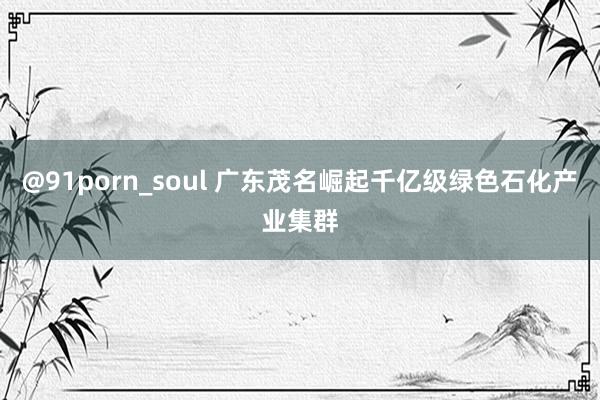 @91porn_soul 广东茂名崛起千亿级绿色石化产业集群